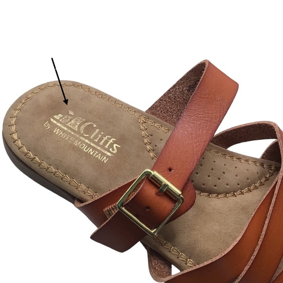 NWOB Cliffs By White Mountain Fenix Womens Brown Leather Strappy Flat Sandal 9M - Picture 11 of 11